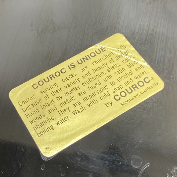 Vintage 60s Couroc Monterey Black Cardinal Tray Hand Inlay Bird MCM USA Serving - Picture 4 of 8